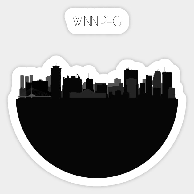 Winnipeg Skyline Sticker by inspirowl